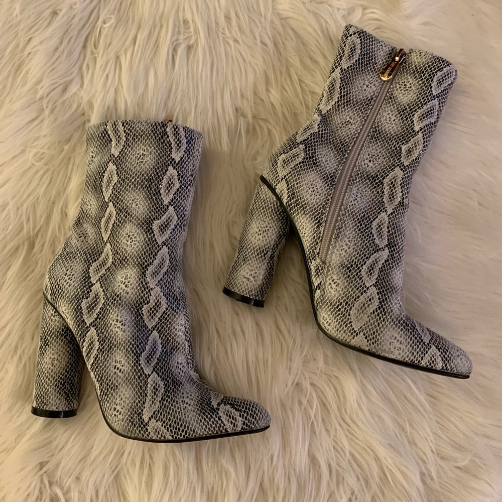Snake skin booties